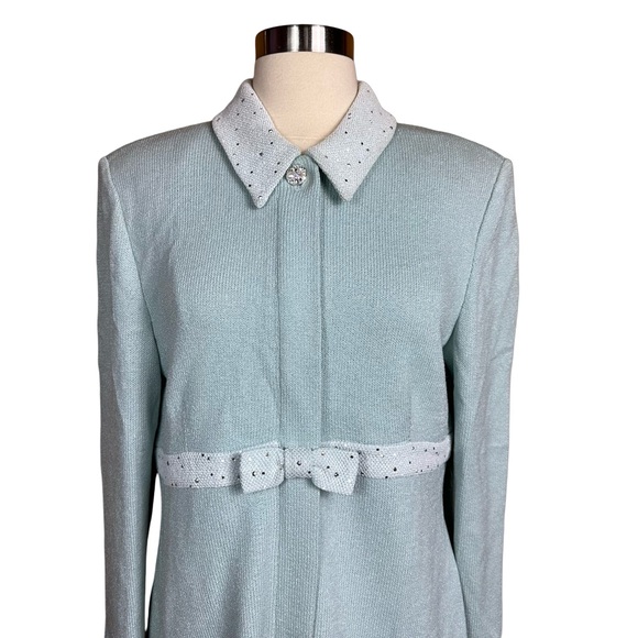 St. John Evening Santana Knit Coquette Sequin Pearl Crystal Embellished Jacket 8 - Picture 4 of 15